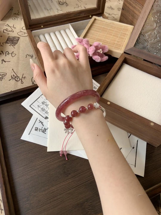 Strawberry Quartz Bangle,Strawberry Quartz Bracelet