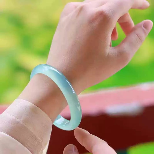 Blue Jade Bangle, Blue Jade Bracelet